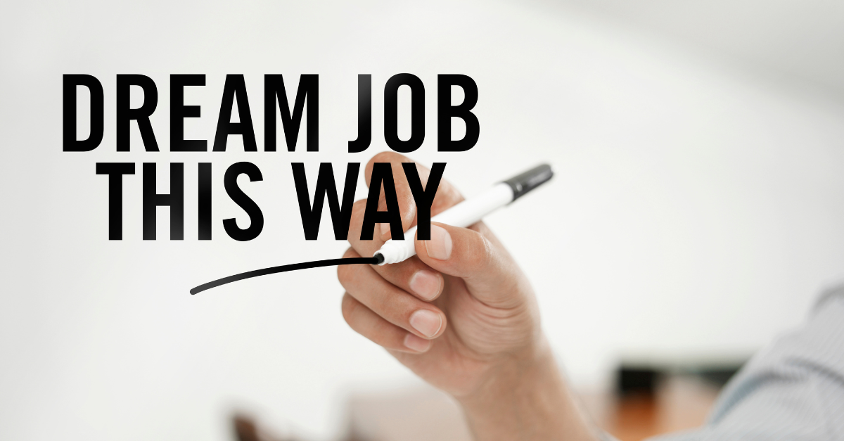 Best ways to find a job - dream job this way motivational hero image.