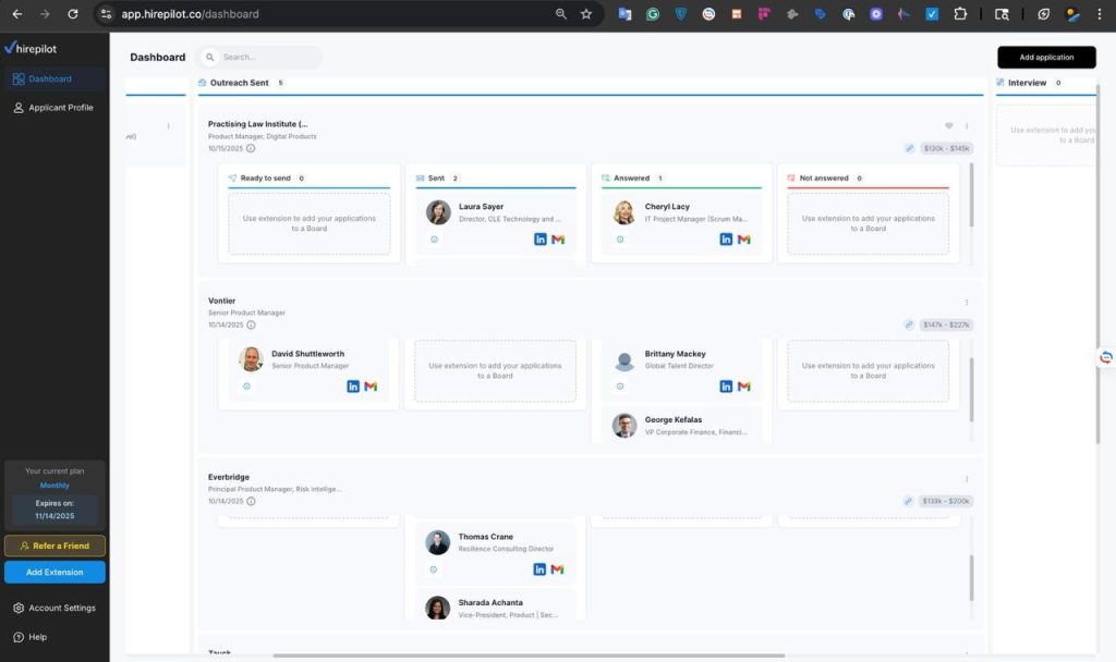 AI job search tracker dashboard - best way to organize job applications.