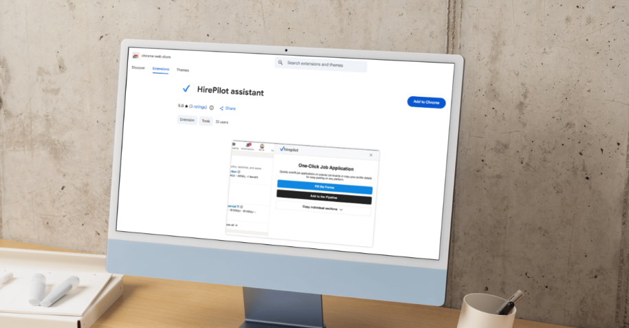 HirePilot extension auto-filling job applications with one click