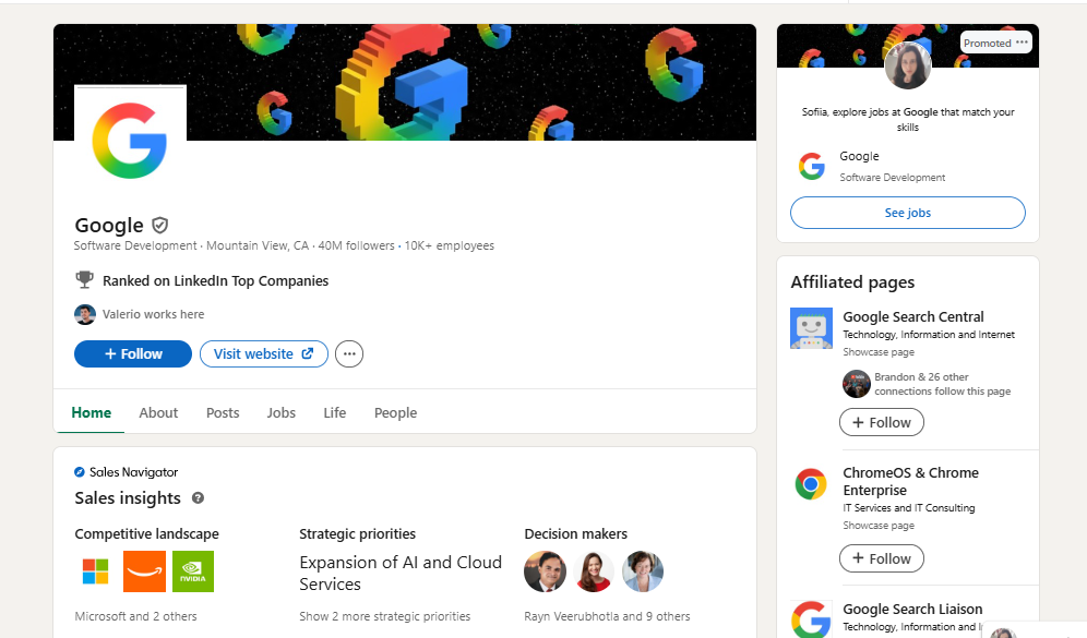 Researching a company profile to personalize cold outreach messages